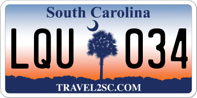 SC license plate LQU034