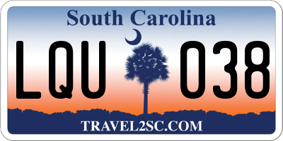 SC license plate LQU038