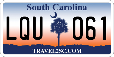 SC license plate LQU061