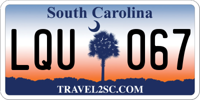 SC license plate LQU067
