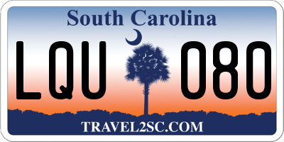 SC license plate LQU080