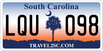 SC license plate LQU098