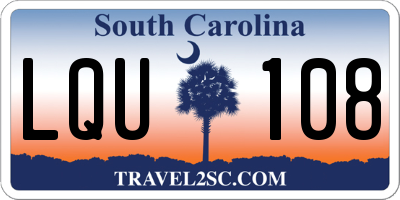 SC license plate LQU108
