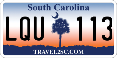 SC license plate LQU113