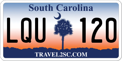 SC license plate LQU120