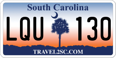 SC license plate LQU130