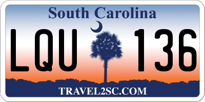 SC license plate LQU136