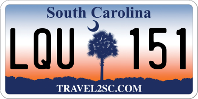 SC license plate LQU151