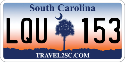SC license plate LQU153