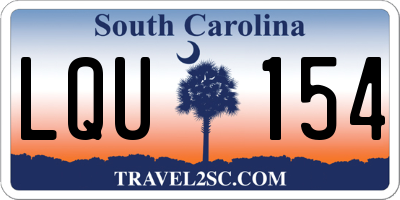 SC license plate LQU154
