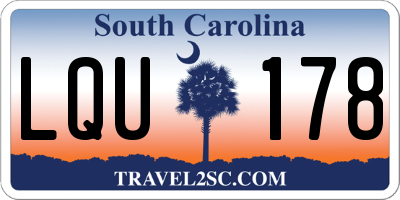 SC license plate LQU178