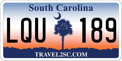 SC license plate LQU189