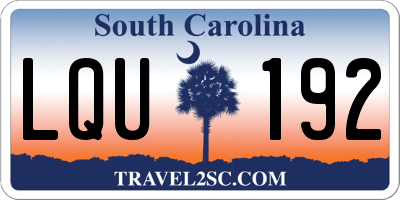 SC license plate LQU192