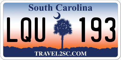 SC license plate LQU193