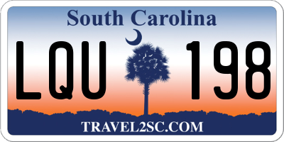 SC license plate LQU198