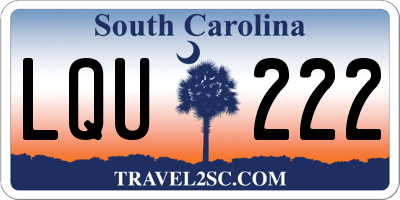 SC license plate LQU222