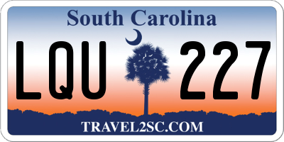 SC license plate LQU227