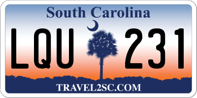 SC license plate LQU231