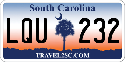 SC license plate LQU232