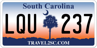 SC license plate LQU237