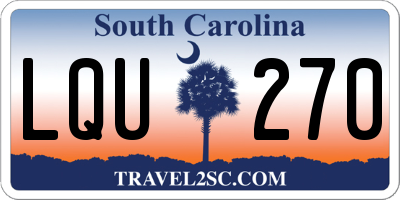 SC license plate LQU270