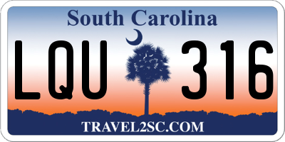 SC license plate LQU316
