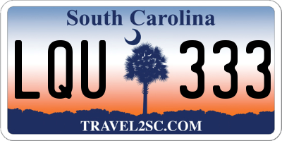 SC license plate LQU333
