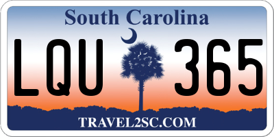 SC license plate LQU365