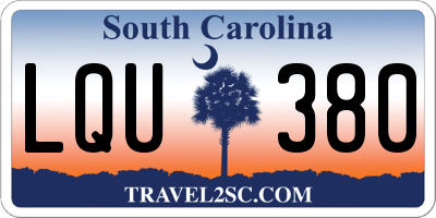 SC license plate LQU380