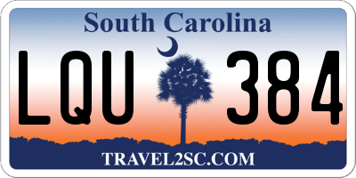 SC license plate LQU384
