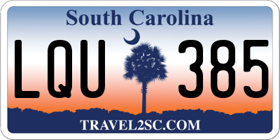 SC license plate LQU385