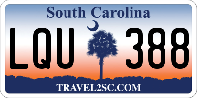 SC license plate LQU388