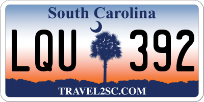 SC license plate LQU392