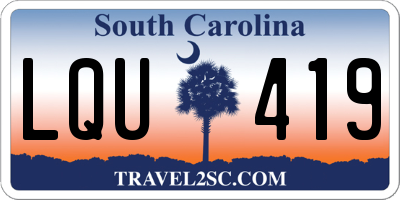 SC license plate LQU419