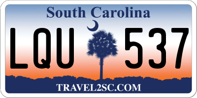 SC license plate LQU537