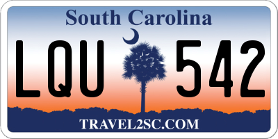 SC license plate LQU542