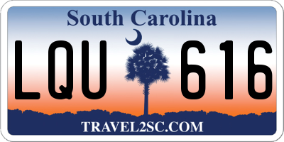 SC license plate LQU616