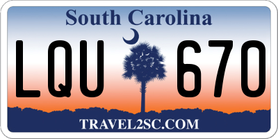 SC license plate LQU670