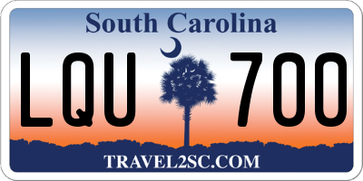 SC license plate LQU700