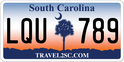 SC license plate LQU789