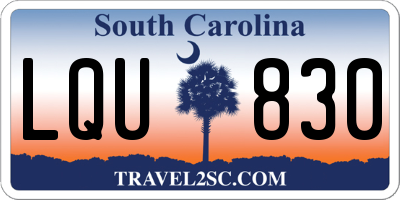 SC license plate LQU830