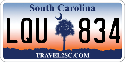SC license plate LQU834