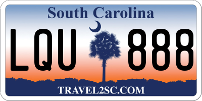 SC license plate LQU888