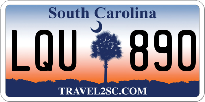 SC license plate LQU890