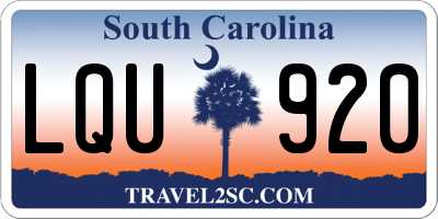SC license plate LQU920