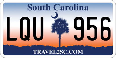 SC license plate LQU956