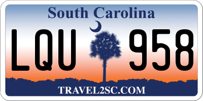 SC license plate LQU958