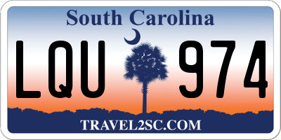 SC license plate LQU974
