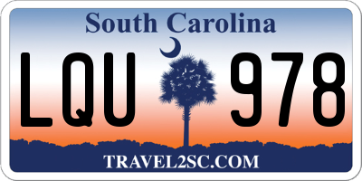 SC license plate LQU978