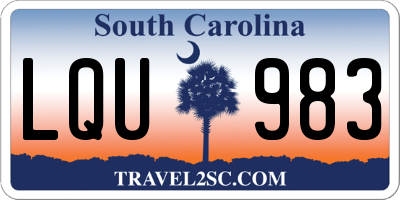 SC license plate LQU983